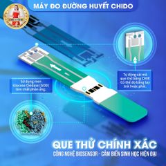 Que Thử Đường Huyết CHIDO GLS-79 - Hộp 50 Que và 50 Kim Lấy Máu, Đo Chính Xác, Phù Hợp cho Bệnh Nhân Tiểu Đường