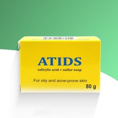 Xà Phòng ATIDS 80g - Giảm Mụn Ngực, Lưng, Giúp Giảm Dày Sừng Nang Lông, Tẩy Tế Bào Chết, Chống Nhờn Da, Salicylic Acid & Sulfur