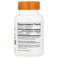 [DATE 12/2026] VEGAN - Viên Uống Bổ Sung Vitamin B12 1500 Mcg, 60 viên hãng Doctor's Best