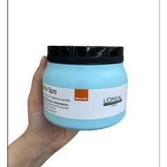 Kem Hấp Tóc L'Oreal Hair Spa Xanh Ngọc 500ml - Phục Hồi, Dưỡng Mượt Và Tăng Cường Bóng Khỏe Cho Tóc Hư Tổn