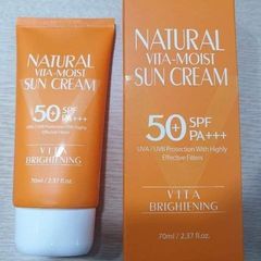Kem Chống Nắng 3W Clinic Natural Vita - Moist Sun Cream SPF50 - Dưỡng ẩm, Chống nắng, Không gây nhờn, Phù hợp da nhạy cảm