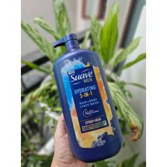 Sữa Tắm Suave Men 3 Trong 1 Dưỡng Ẩm Tóc, Cơ Thể & Mặt 887ml - Hương Thơm Nam Tính, Tiện Lợi Cho Đàn Ông