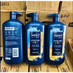 Sữa Tắm Suave Men 3 Trong 1 Dưỡng Ẩm Tóc, Cơ Thể & Mặt 887ml - Hương Thơm Nam Tính, Tiện Lợi Cho Đàn Ông
