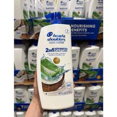 Dầu Gội Xả Head & Shoulders Advanced 1.18L - Phục hồi tóc hư tổn với Dừa, Nha đam, Vitamin E & B3 - Nuôi dưỡng tóc khỏe mạnh và bóng mượt