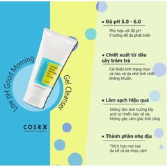 Gel Rửa Mặt Tràm Trà, 0.5% Bha Cosrx Low Ph Good Morning - 150ml