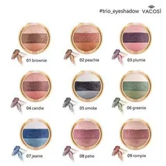 Phấn Mắt Vacosi Natural Studio Trio Eyeshadow - 06 - Greenie