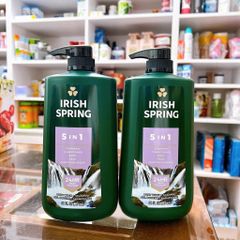 Sữa Tắm Gội Xả Irish Spring - Chiết Xuất Tự Nhiên, Làm Sạch Sâu, Dưỡng Ẩm Da và Tóc, Hương Thơm Quyến Rũ, Phù Hợp với Mọi Loại Da và Tóc