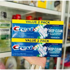 Set 2 Kem Đánh Răng Crest Deep Clean & Whitening Tooastthpe - Giúp Sạch Bề Mặt Răng và Nụ Cười Rạng Rỡ (2X153G)