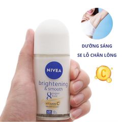 Lăn Ngăn Mùi NIVEA Sáng Mịn 50ml | Ngăn Ngừa Mùi, Mờ Thâm, Se Khít Lỗ Chân Lông - Dưỡng Da Mềm Mại, Tự Tin Suốt Ngày