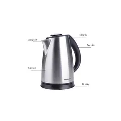 Bình đun siêu tốc Tiross TS486 1.7L 2000W Inox cao cấp - An toàn tự ngắt - Sản phẩm chính hãng Ba Lan 12 tháng bảo hành