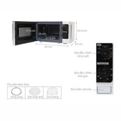 Lò Vi Sóng Toshiba ER-SGM20(S1)VN 20L - Hàng Chính Hãng, 800W, Nấu, Hâm Nóng, Rã Đông, Thiết Kế Sang Trọng