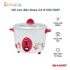 Nồi cơm điện Sharp KSH-D28V 2.8L - Nấu cơm và hâm nóng, công suất 1000W, cho gia đình trên 6 người, hàng Nhật Bản chất lượng cao.