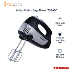 Máy Đánh Trứng Tiross TS5400 - Công Suất 300W, 5 Tốc Độ, Thiết Kế Sang Trọng - Phụ Kiện Bếp An Toàn, Dễ Vệ Sinh