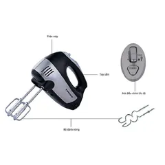 Máy Đánh Trứng Tiross TS5400 - Công Suất 300W, 5 Tốc Độ, Thiết Kế Sang Trọng - Phụ Kiện Bếp An Toàn, Dễ Vệ Sinh