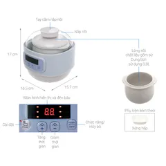 Nồi nấu chậm Bear DDZ-A08D1 / DDZ-A08G2 dung tích 0.8L - Hàng chính hãng