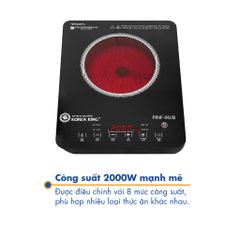 Bếp Hồng Ngoại Đơn Korea King PINF-90/B - Công Suất 2000W, Mặt Kính Cường Lực, An Toàn với Khóa Trẻ Em và Chế Độ Hẹn Giờ