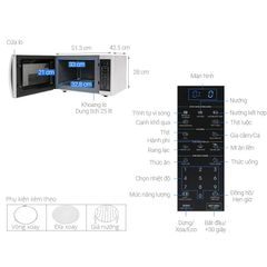 Lò vi sóng đa chức năng Sharp R-G52XVN-ST 25 lít, công suất 1000W, nướng - hâm nóng - rã đông, thiết kế hiện đại cho gia đình Việt