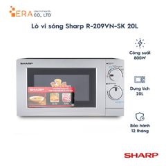 Lò Vi Sóng Sharp R-209VN-SK 20L - Lò Vi Sóng Đa Năng 800W, Thiết Kế Hiện Đại, Bảng Điều Khiển Dễ Sử Dụng, Hẹn Giờ 35 Phút