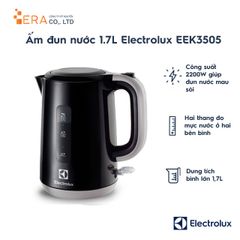 Bình Đun Siêu Tốc Electrolux EEK3505 1,7L Màu Đen - An Toàn, Tiết Kiệm Điện, Đáp Ứng Nhu Cầu Nước Nóng Ngày Hàng