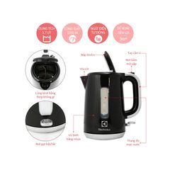 Bình Đun Siêu Tốc Electrolux EEK3505 1,7L Màu Đen - An Toàn, Tiết Kiệm Điện, Đáp Ứng Nhu Cầu Nước Nóng Ngày Hàng