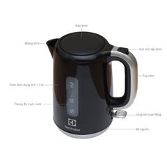 Bình Đun Siêu Tốc Electrolux EEK3505 1,7L Màu Đen - An Toàn, Tiết Kiệm Điện, Đáp Ứng Nhu Cầu Nước Nóng Ngày Hàng