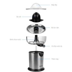 Máy Vắt Cam Sharp EJ-J130-ST 130W Chính Hãng - Thiết Kế Hiện Đại, Inox Sang Trọng, Tiện Lợi, Vắt Ép Nhanh Chóng