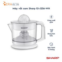 Máy Vắt Cam Sharp EJ-J256-WH Màu Trắng - Dung Tích 0.6L, Công Suất 25W, Thiết Kế Hiện Đại, Đầu Vắt Tự Động, Thích Hợp Gia Đình Trọn Gói Sức Khỏe