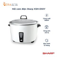 Nồi Cơm Điện Nắp Rời Sharp KSH-D55V 5 Lít - Công Suất 1550W, Nấu Cơm Nhanh, Tiết Kiệm Thời Gian, Bền Bỉ cho Gia Đình và Quán Ăn