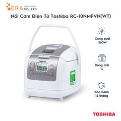 Nồi Cơm Điện Tử Toshiba RC-10NMFVN (1 Lít) - Hàng Chính Hãng, Thương Hiệu Nhật Bản, Công Nghệ Nấu 3D, Chức Năng Hẹn Giờ, Dễ Sử Dụng