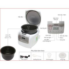 Nồi Cơm Điện Tử Toshiba RC-10NMFVN (1 Lít) - Hàng Chính Hãng, Thương Hiệu Nhật Bản, Công Nghệ Nấu 3D, Chức Năng Hẹn Giờ, Dễ Sử Dụng