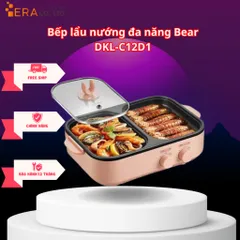 Bếp lẩu nướng đa năng Bear DKL-C12D1 1200W, kiểu dáng nhỏ gọn, an toàn, dễ sử dụng - Lựa chọn hoàn hảo cho không gian gia đình.