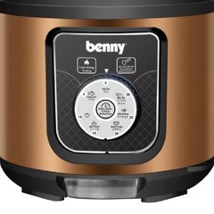 Nồi Áp Suất Đa Năng 6.0L Benny BP-07S - Inox Đen Cổ Điển, Bảo Hành 12 Tháng, Dụng Cụ Nấu Ăn Tiện Lợi, Hấp Thực Phẩm