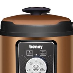Nồi Áp Suất Đa Năng 6.0L Benny BP-07S - Inox Đen Cổ Điển, Bảo Hành 12 Tháng, Dụng Cụ Nấu Ăn Tiện Lợi, Hấp Thực Phẩm