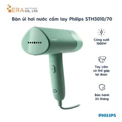 Bàn ủi hơi nước cầm tay du lịch Philips STH3010/70 - Mini ủi đứng di động công suất 1000W, bảo hành 24 tháng