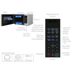 Lò vi sóng có nướng Toshiba ER-SGS34(S1)VN 34L - Thiết kế thanh lịch, công suất 1100W, nhiều chức năng nấu tiện lợi cho gia đình bạn