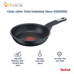 Chảo Chiên Tefal G2550502 - 26cm Chống Dính Titanium với Công Nghệ Thermo-Signal, Thích Hợp Mọi Loại Bếp