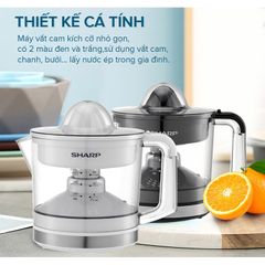 Máy Vắt Cam Sharp EJ-J407-WH/BK - Thiết Bị Ép Trái Cây Tiện Dụng, Công Suất 40W, Chân Đế Chống Trượt, Dung Tích 0,75L, An Toàn Và Dễ Sử Dụng