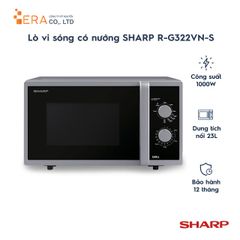 Lò Vi Sóng Nướng Sharp R-G322VN-S 23 Lít, Công Suất 800W/1000W - Tiện Lợi Hâm Nóng và Rã Đông Thực Phẩm, Bảo Hành 12 Tháng