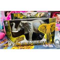 Animal World Con voi đồ chơi chạy bằng pin có đèn và âm thanh 1042 đồ chơi thế giới động vật voi NO.1042 Elephant