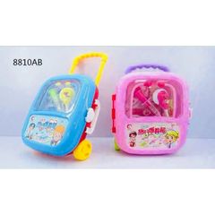 Đồ chơi bác sĩ đựng trong vali kéo 8810 có đèn và âm thanh, có 2 màu, đồ chơi nhập vai, đồ chơi hướng nghiệp cho bé