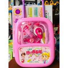 Đồ chơi bác sĩ đựng trong vali kéo 8810 có đèn và âm thanh, có 2 màu, đồ chơi nhập vai, đồ chơi hướng nghiệp cho bé
