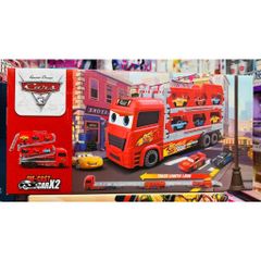 Xe ô tô tải Mcqueen 95 2 tầng có đường trượt và 2 xe ô tô nhỏ chạy bằng đà 152 - Xe đồ chơi