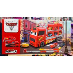 Xe ô tô tải Mcqueen 95 2 tầng có đường trượt và 2 xe ô tô nhỏ chạy bằng đà 152 - Xe đồ chơi