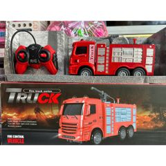 Bộ đồ chơi điều khiển từ xa (666-8) xe ô tô cứu hỏa chạy bằng pin có đèn sáng 232669