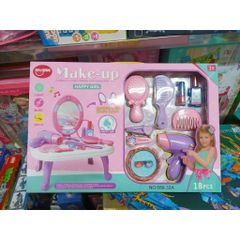 Bộ đồ chơi bàn trang điểm 18 chi tiết có đèn và nhạc, shop tặng kèm pin (688-32A)
