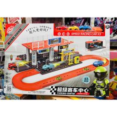 Parking center 189-107 - Đồ chơi lắp ráp bãi đậu xe có 3 xe ô tô chạy đà