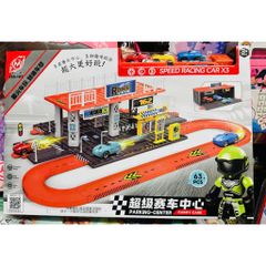 Parking center 189-107 - Đồ chơi lắp ráp bãi đậu xe có 3 xe ô tô chạy đà