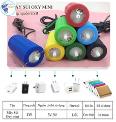 Máy Sủi Oxy Mini Siêu Êm USB - Thiết Bị Sục Oxi Bể Cá Cảnh Gọn Nhẹ, Tiện Lợi Khi Đi Câu Cá