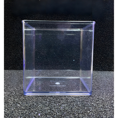 Hồ Nhựa Mini Nuôi Cá 15x12x15cm - Bể Cá Mica Đúc Betta Guppy Cao Cấp Có Nắp Đen Trắng - Phụ Kiện Thủy Sinh Compact