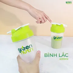 Bình Lắc Green Nutri 400ml Có Quai Xách - Bình Thủy Tinh Pha Bột Thực Phẩm Đa Năng, Dễ Vệ Sinh, Tiện Dụng, Phù Hợp Mọi Người
